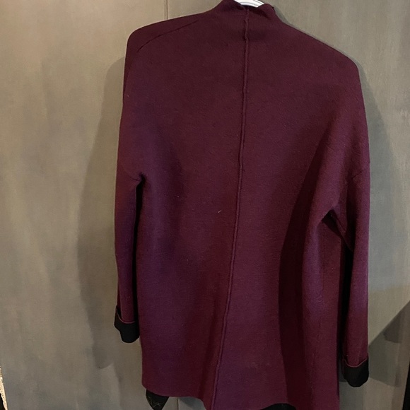 Catherine Malandrino Burgundy and Black Cape Jacket - Picture 5 of 7